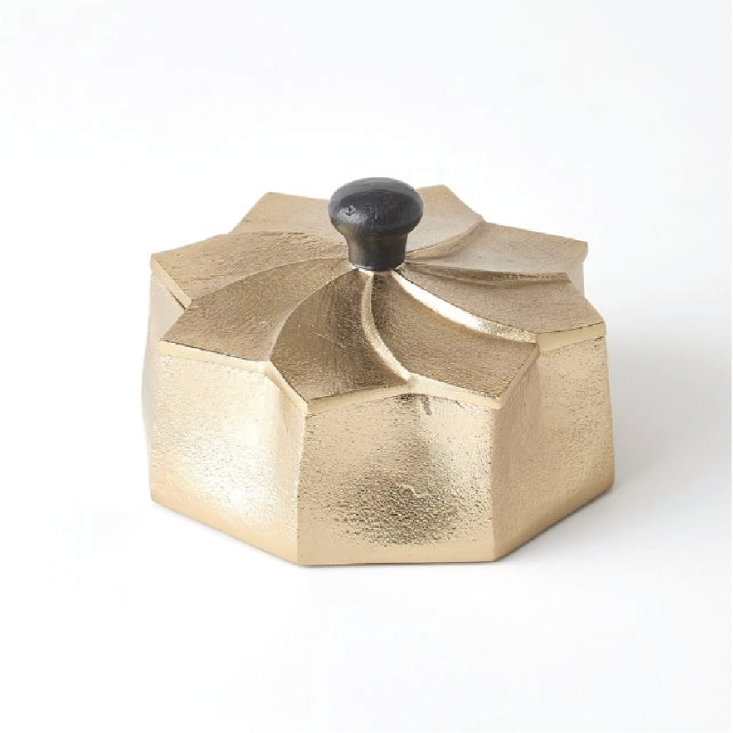 Global Views Grouped Flower Box Gold