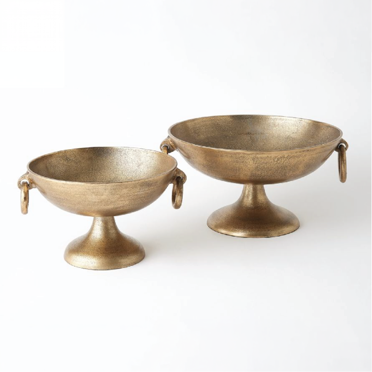Global Views Grouped Ring Handle Bowls Antique Brass