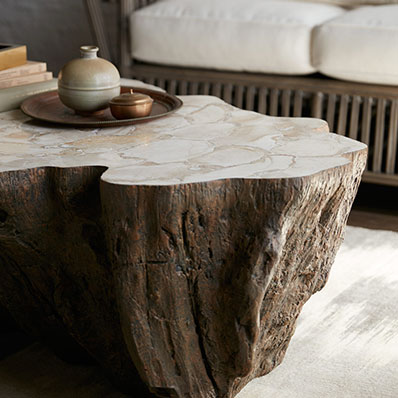 Palecek Chloe Fossil Clam Lava Coffee Table